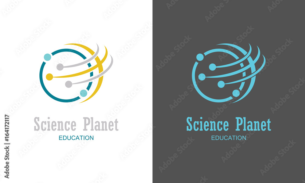 Science planet logo - obrazy, fototapety, plakaty 