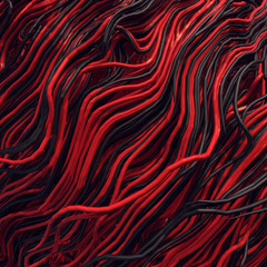 Poster - Curl noise flow abstract colored lines. Very shallow depth of field. 3D rendering