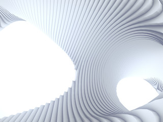 Aufkleber - White stripe pattern futuristic background. 3d render illustration
