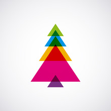 Abstract Christmas Tree Triangle Full Color