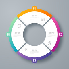 Wall Mural - Infographics template four options with circle
