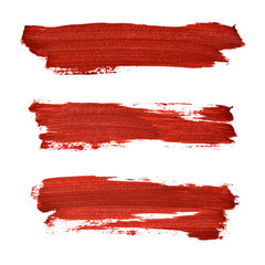 Poster - Brush strokes of red acrylic paint