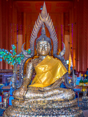 Beautiful temple in Thailand, the statue of Buddha and architecture .