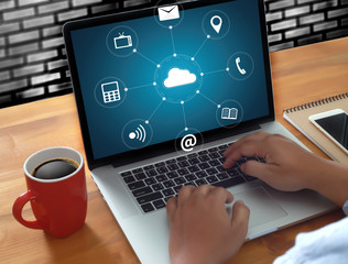 Poster -  Cloud Computing diagram Network Data Storage Technology Service