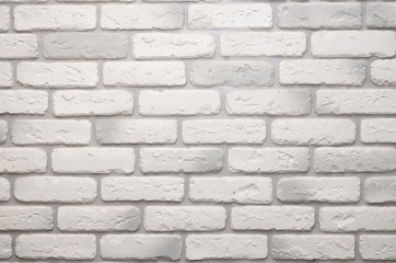 White and light grey brick wall for grunge background.