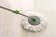 Used  spin mop with microfiber cleaning floor