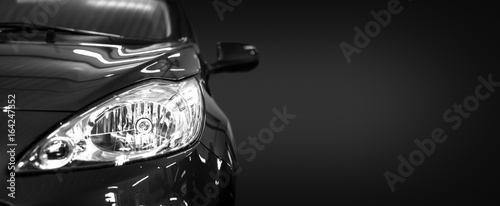 black-modern-car-on-black-background