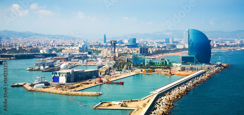 Port Vell and La Barceloneta district in Barcelona Wallpaper Mural