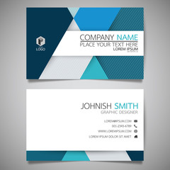 Wall Mural - blue modern creative business card and name card,horizontal simple clean template vector design, lay