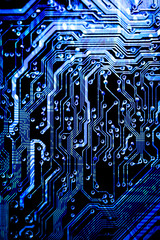 Abstract, close up of Circuits Electronic on Mainboard Technology computer background 
(logic board,cpu motherboard,Main board,system board,mobo)