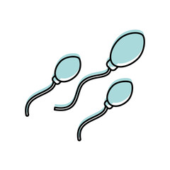 Fertilization by the spermatozoon vector illustration design