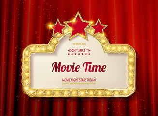 Wall Mural - movie time cinema premiere poster design.