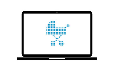 Canvas Print - Pixel Icon Laptop - Kinderwagen Elternforum