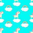 © vpif - Cute unicorn on a cloud and rainbow seamless pattern for children's clothes and other purposes