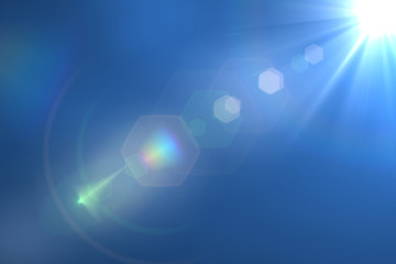Wall Mural - sunburst with lens flare light over black background. easy to add overlay or screen filter over phot