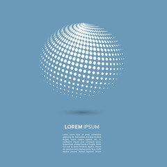 Poster - Vector halftone spheres. Design element with shadow