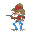 Cowboy american cartoon character . Vector Illustration design.