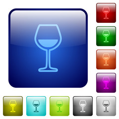 Wall Mural - Glass of wine color square buttons