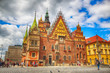 WROCLAW, POLAND - JULY 13, 2017: Wroclaw Old Town. City with one of the most colorful market squares in Europe. Historical capital of Lower Silesia, Poland, Europe.