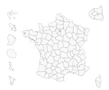 France - Fond De Carte - Départements