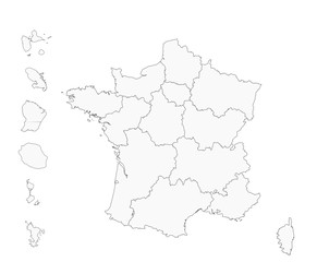  France - fond de carte - régions