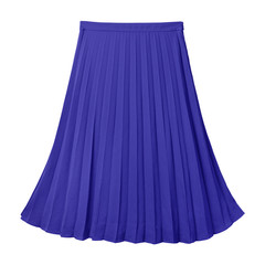 navy blue pleated midi skirt isolated on white