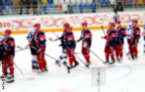 Fototapeta na szkło Hockey players Background blur.The photo is made out of focus