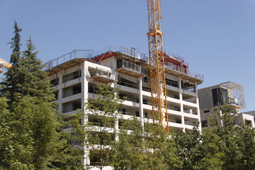 Canvas Print - Immeuble en chantier à Lyon