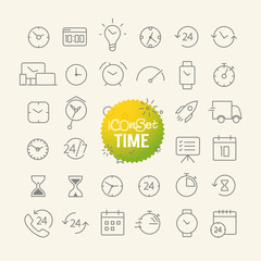 Fototapete - different trendy outline icons collection. web and mobile app thin line icons