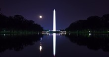 Washington Monument Under The Moon