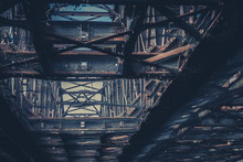 Old Rusty Steel Beam Construction, Rusted Steel Bridge