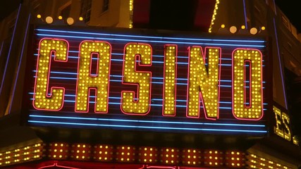 Wall Mural - Casino writing in Downtown Las Vegas - beautiful neon sign