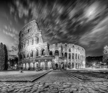 Colosseum Rome Italy Black And White
