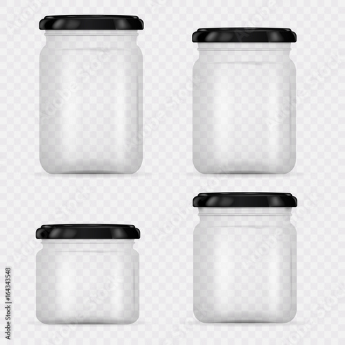 Set of Glass Jars for canning and preserving Tableau sur Toile
