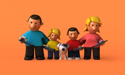 Wall Mural - Family - 3D Illustration