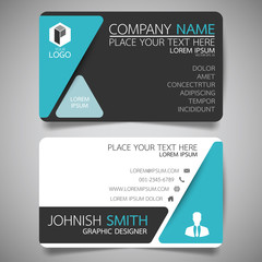 Wall Mural - blue modern creative business card and name card,horizontal simple clean template vector design, lay