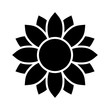 Helianthus or sunflower blossom flat vector icon for flower apps and websites