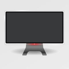 Leinwandbilder - A realistic computer screen. Modern stylish LCD panel, LED type. A model of a large computer monitor. Empty TV template. Element of graphic design for catalog, website, as a layout. Illustrations.