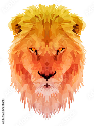Lion vector polygon triangulate Poster Mural XXL