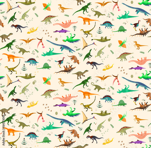 wzor-pattern-z-kolorowych-dinozaurow