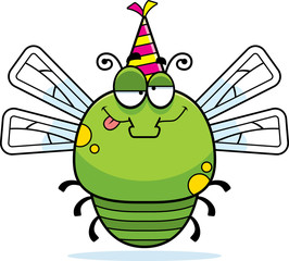 Sticker - Cartoon Dragonfly Drunk Party