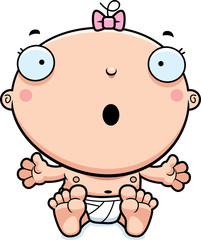 Poster - Cartoon Baby Girl Surprised