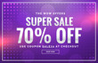 purple sale banner design with offer design for promotion