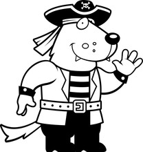 Cartoon Wolf Pirate
