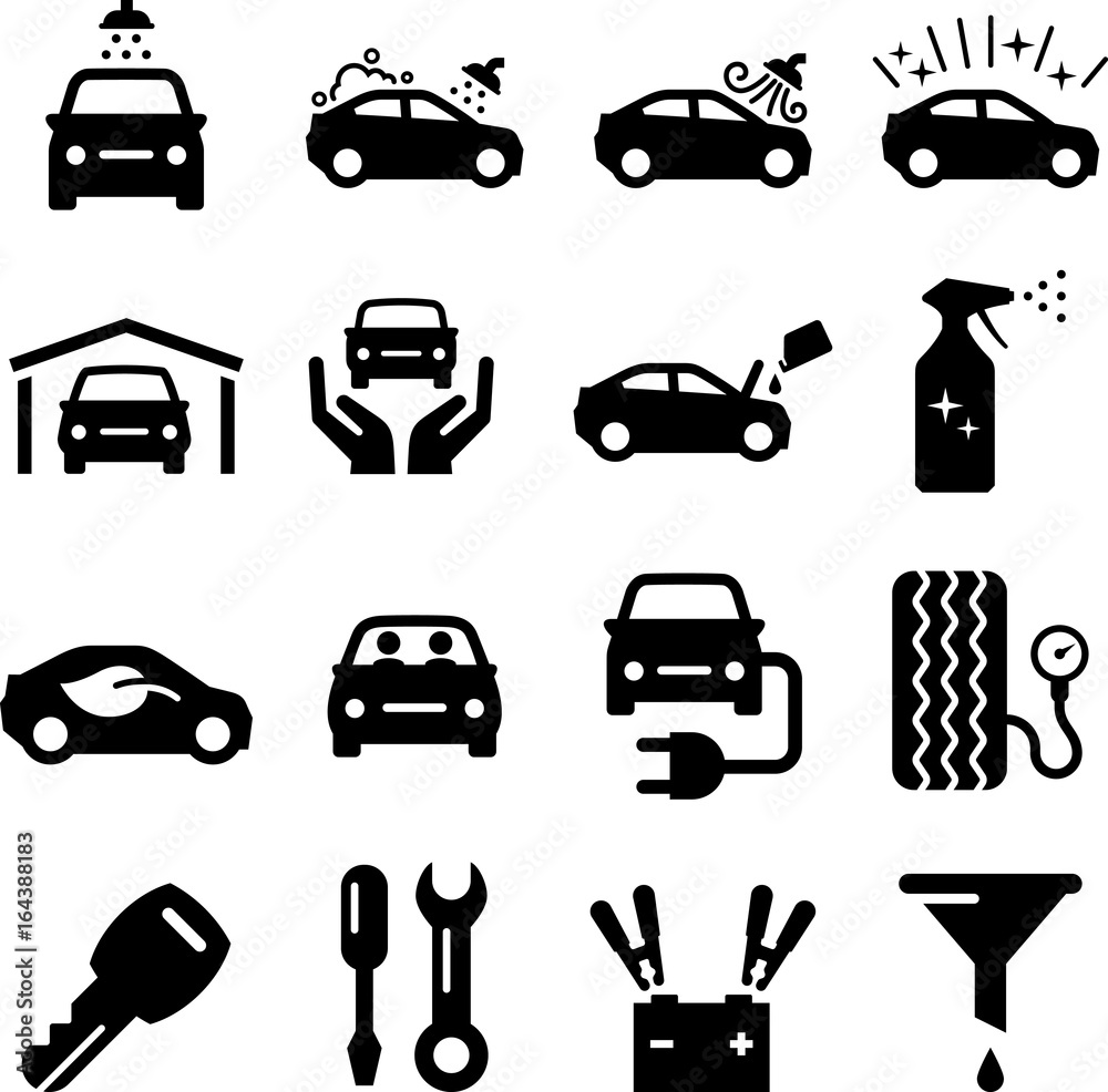 Car Maintenance - Black Series Stock Vector | Adobe Stock