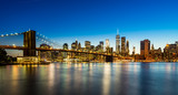 Fototapeta  - Evening view of Downtown Manhattan with Brooklyn Bridge from Brooklyn Dumbo area