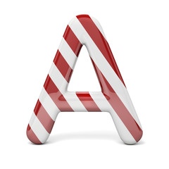 Sticker - 3d red, shiny letter on white background