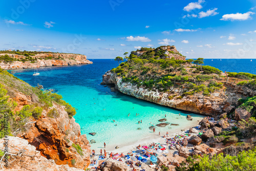 Beautiful Beach Majorca Calo Des Moro Spain Mediterranean Sea Beautiful Beach Majorca Calo Des Moro Spain Mediterranean Sea Balearic Islands
