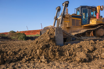 Earthworks Dozer Machine Bucket Soil