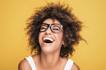 African american girl wearing eyeglasses.